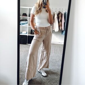 Beige Linen Pants